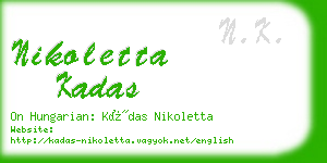 nikoletta kadas business card